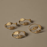 Ferm Living - Rond de Serviette Holly Leaf Laiton Set de 4