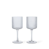 Ferm Living - Weissweinglas Ripple klar 2er Set