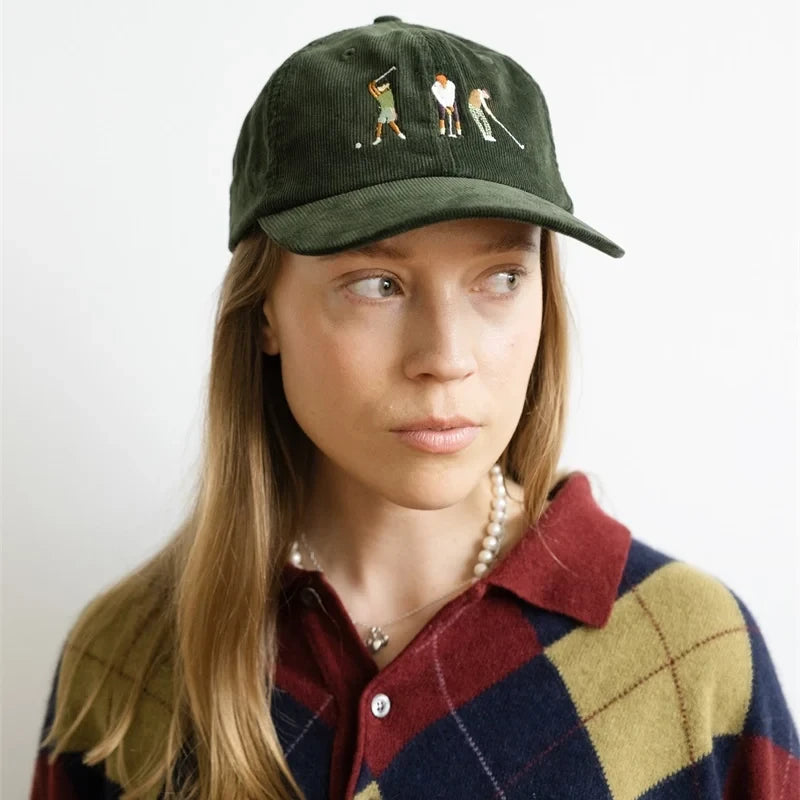 Fine Little Day - Cap Golfers Corduroy Green