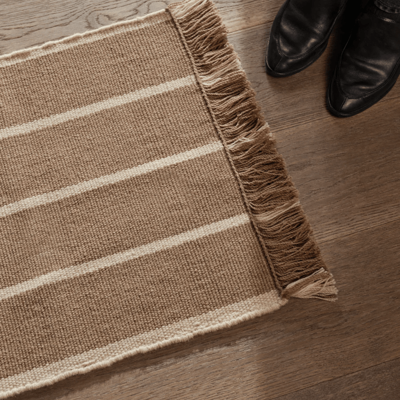 Fussmatte - Kelim Calm dark sand/off white von Ferm Living
