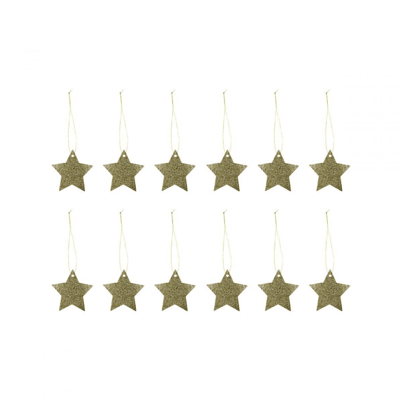 Geschenkanhänger - Star gold glitter von House Doctor