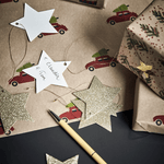 Geschenkanhänger - Star gold glitter von House Doctor