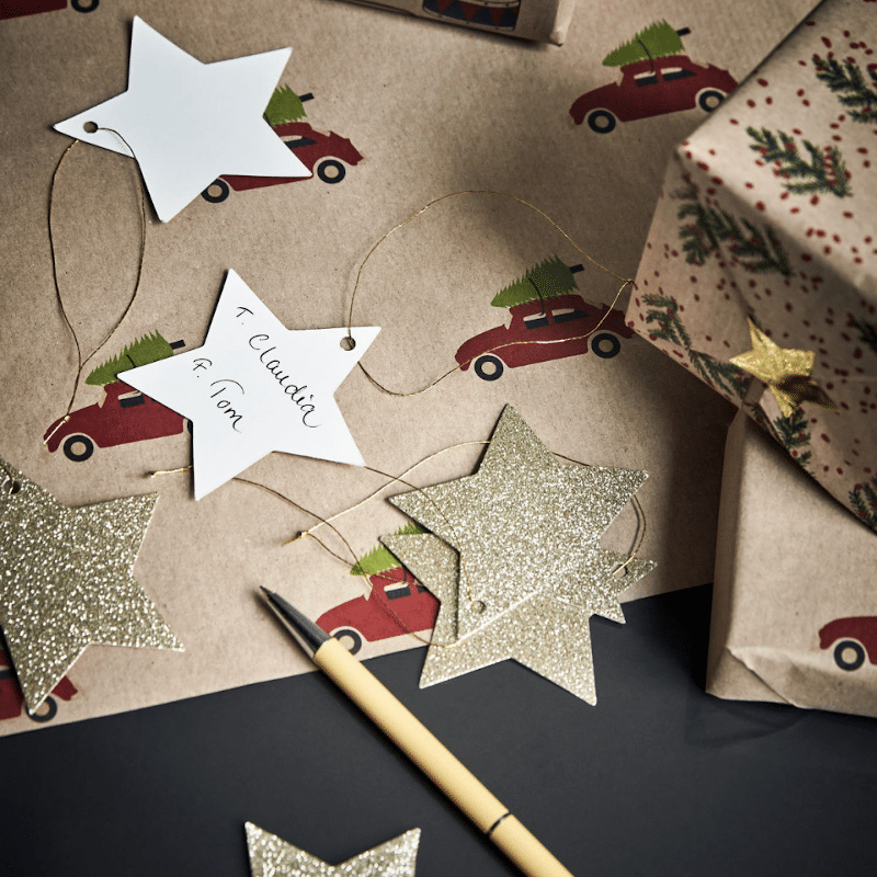 Geschenkanhänger - Star gold glitter von House Doctor