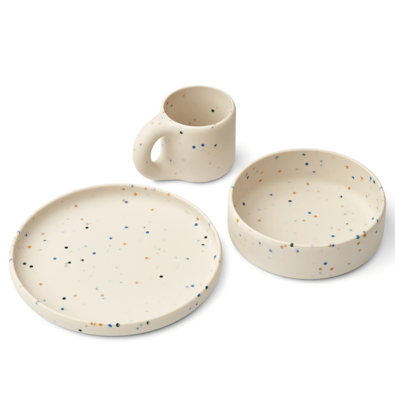 Geschirrset - Andie splash dots/sea shell von Liewood