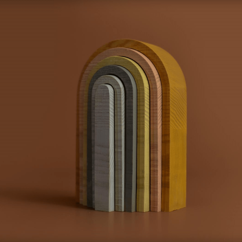 Holzspiel - Small rainbow pastel von Min Min Copenhagen