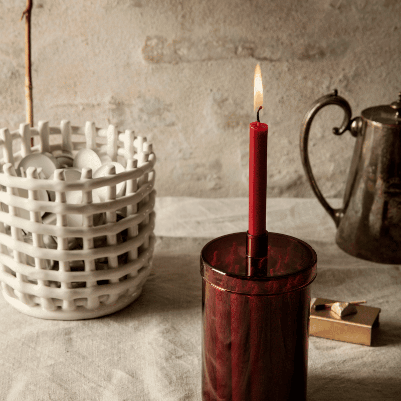 Kerzen – Countdown to Christmas dark red von Ferm Living