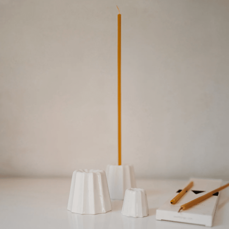 Kerzenhalter Porzellan - Canele big weiss von OVO Things