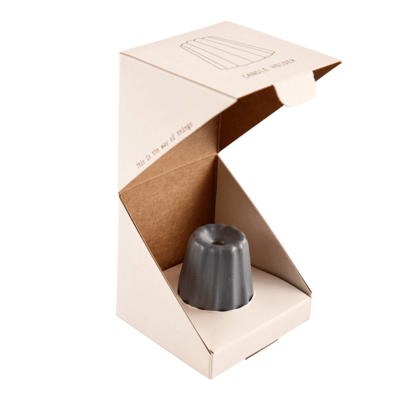 Kerzenhalter Porzellan - Canele grau von OVO Things