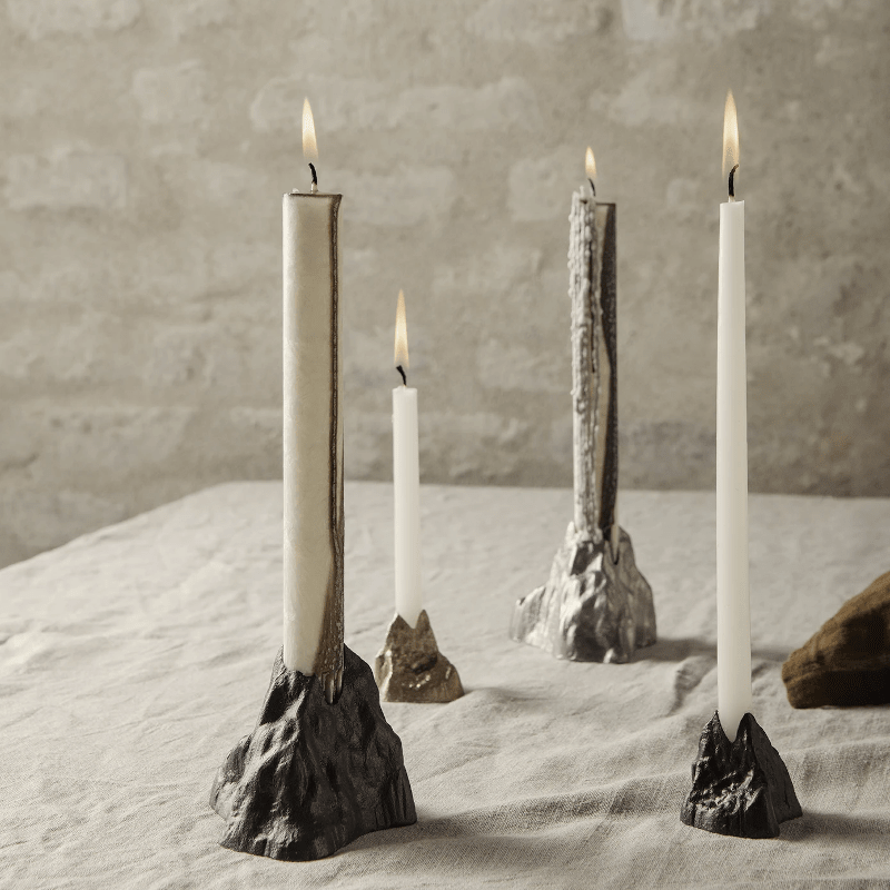 Kerzenhalter - Stone small Alu von Ferm Living