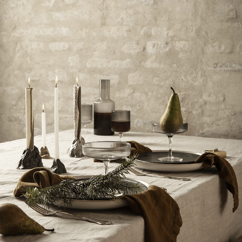 Kerzenhalter - Stone small black von Ferm Living