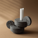 Kerzenständer - CANDELSTICK grey von Stenhuggardottern
