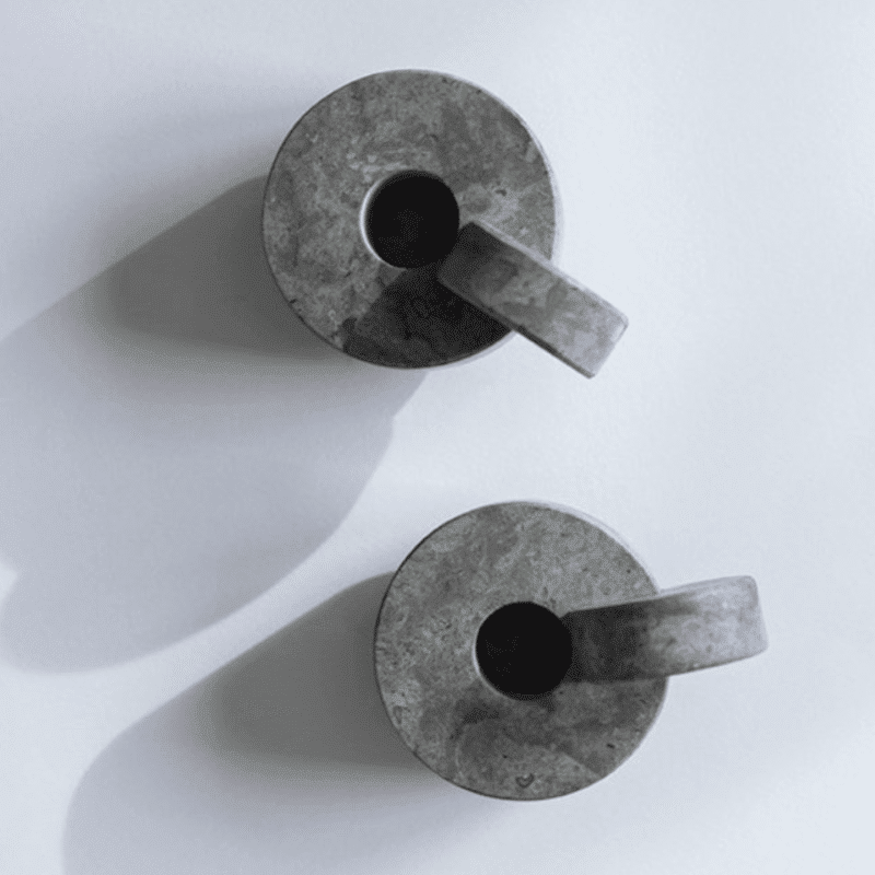 Kerzenständer - CANDELSTICK grey von Stenhuggardottern
