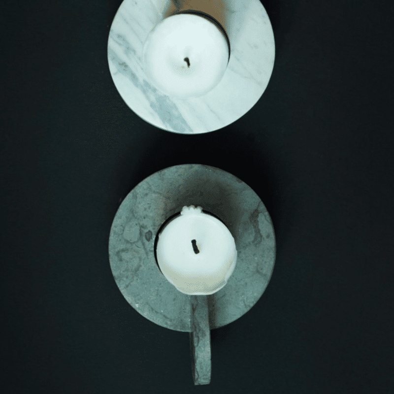 Kerzenständer - CANDELSTICK grey von Stenhuggardottern