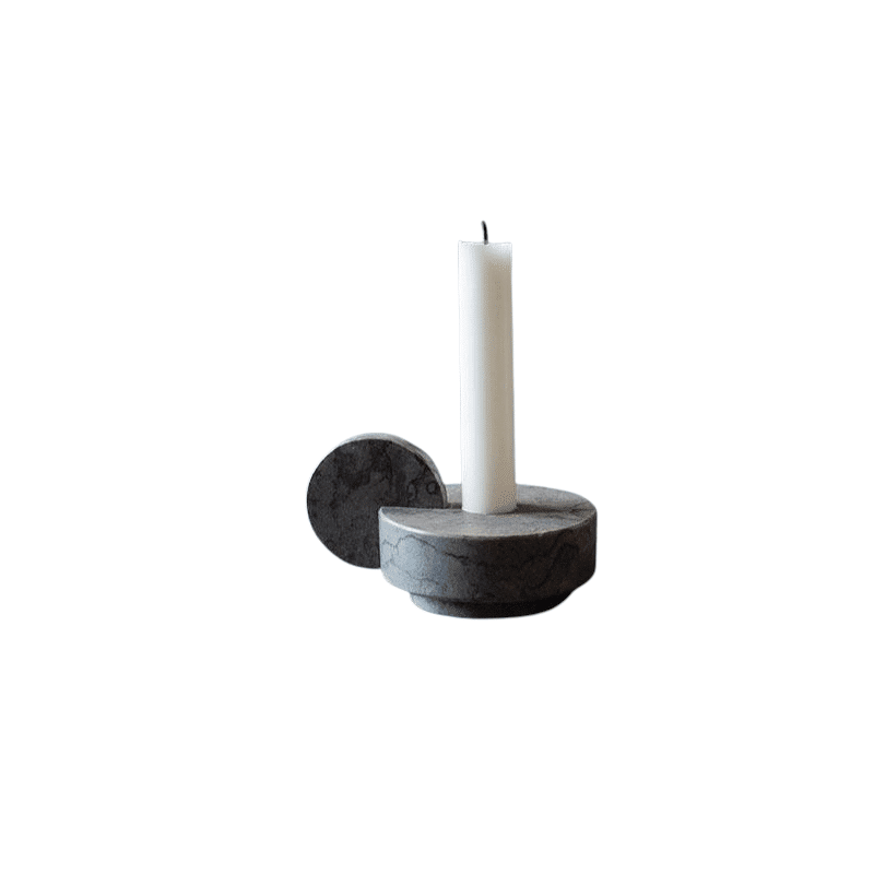 Kerzenständer - CANDELSTICK grey von Stenhuggardottern