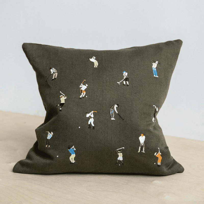 Kissenbezug – GOLFERS gestickt von Fine little day