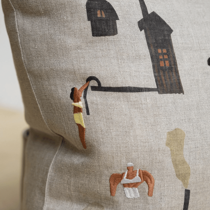 Kissenbezug – SAUNA gestickt von Fine Little Day