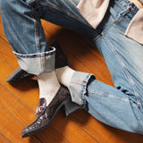 KLUE - Socken Baumwolle mit Muster beige