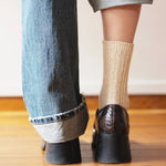 KLUE - Socken Baumwolle mit Muster beige