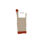 KLUE - Socken Merinowolle Streifen beige/orange