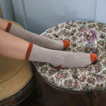 KLUE - Socken Merinowolle Streifen beige/orange