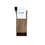 KLUE - Socken Merinowolle Streifen braun/karamell