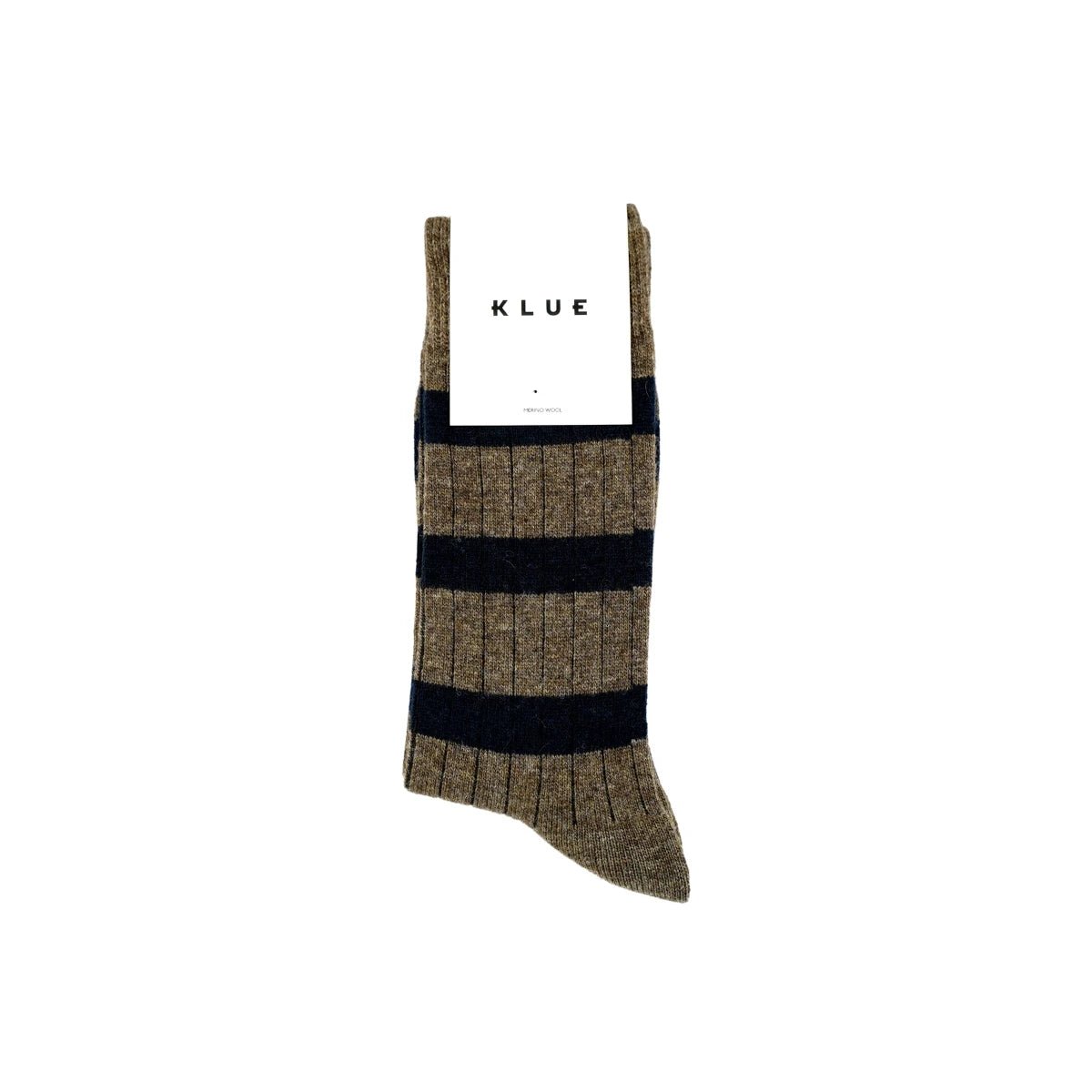 KLUE - Socken Merinowolle mit Streifen braun/schwarz