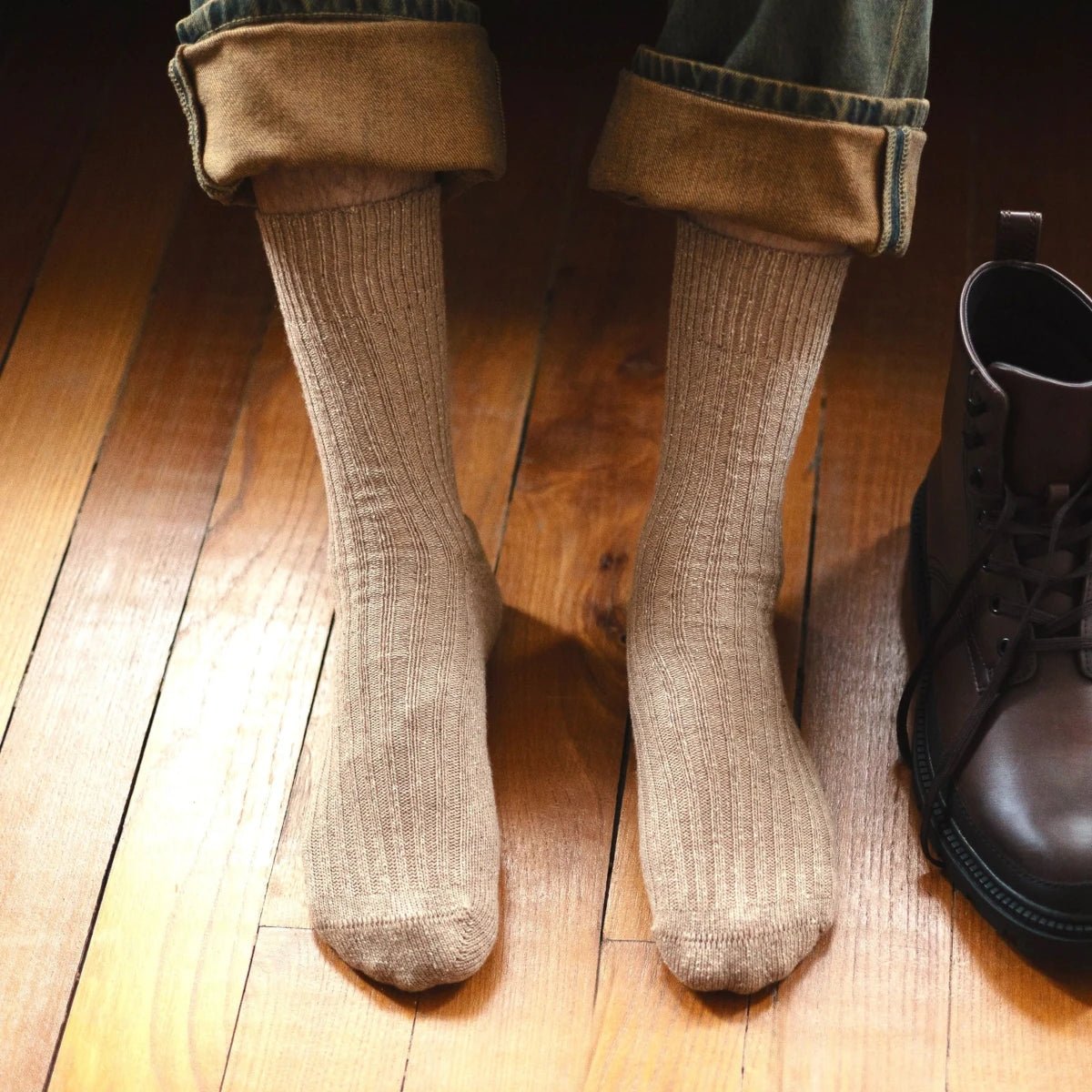 KLUE - Socken Seide/Woll Dust Star beige