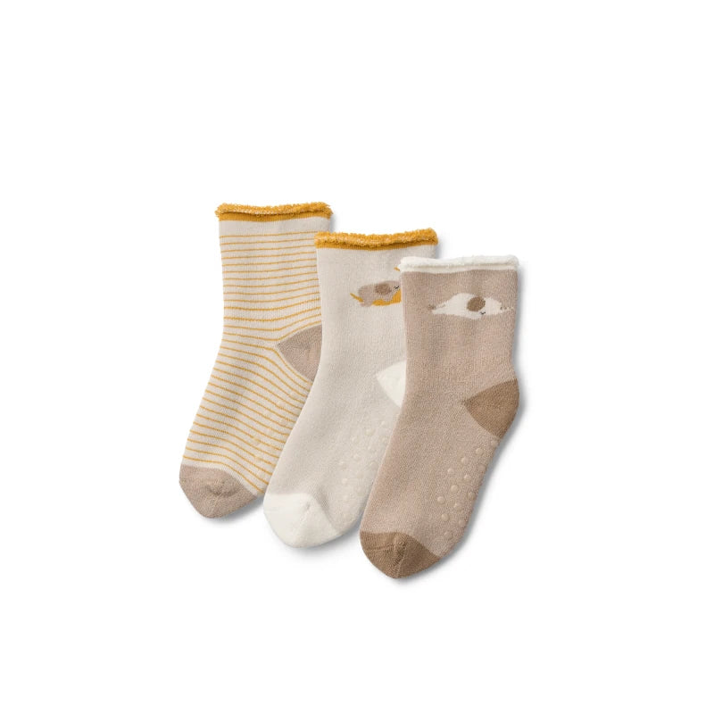 Liewood - Anti-Rutsch Socken Eloy Elephant/Creme 3er Set