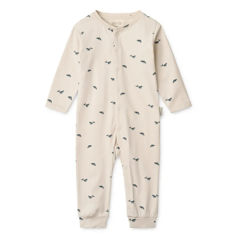 Liewood - Pyjama Overall Birk Mini Whale/Sandy