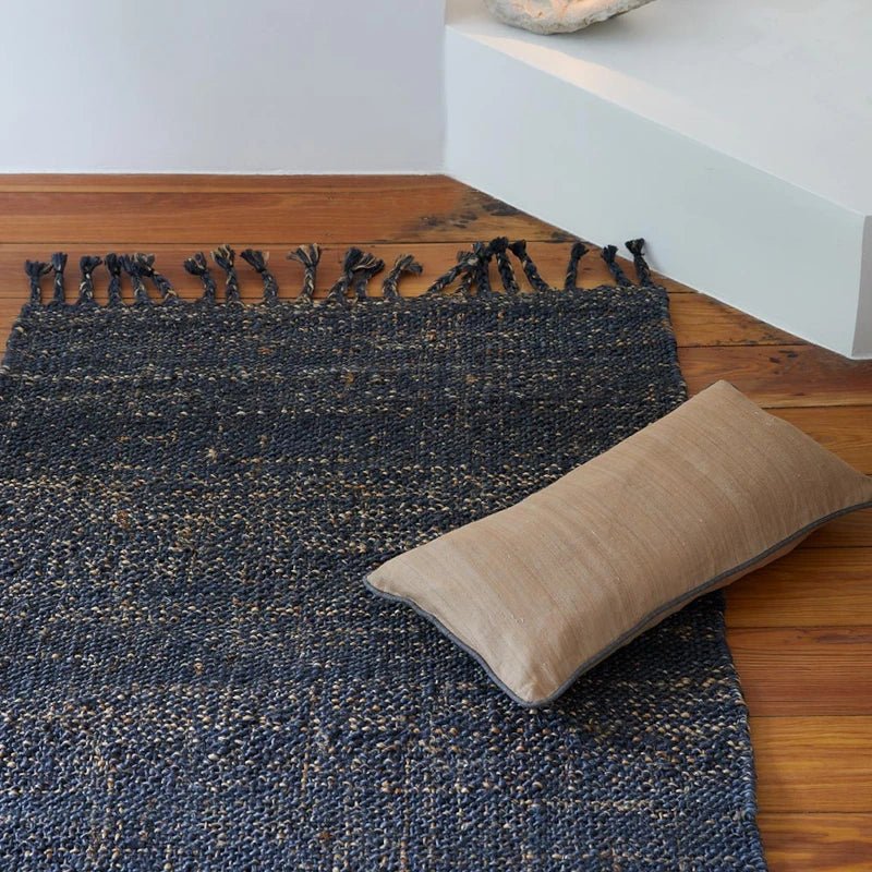Liv Interior - Teppich Kelim Dhaka Jute schwarz