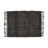 Liv Interior - Teppich Kelim Dhaka Jute schwarz