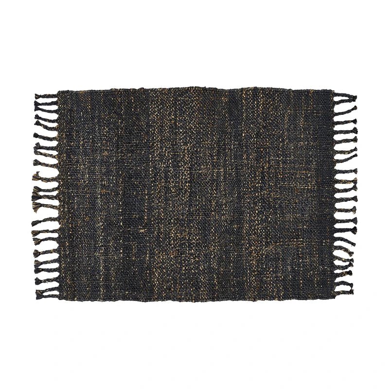 Liv Interior - Teppich Kelim Dhaka Jute schwarz