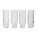 Longdrinkglas - Ripple klar 4er Set von Ferm Living