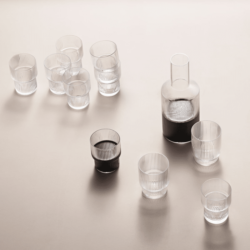 Trinkglas - Ripple klar 4er Set