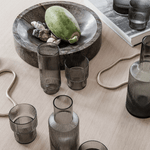Longdrinkglas – Ripple smoked grey 4er Set von Ferm Living