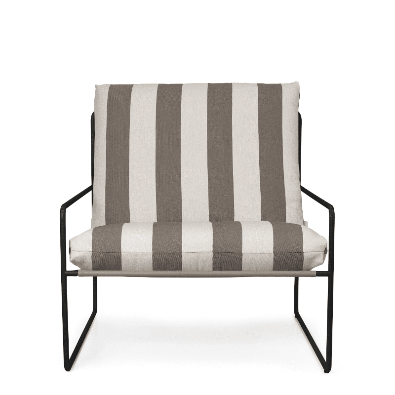 Lounge Chair – Desert Stripe black/chocolate von Ferm Living