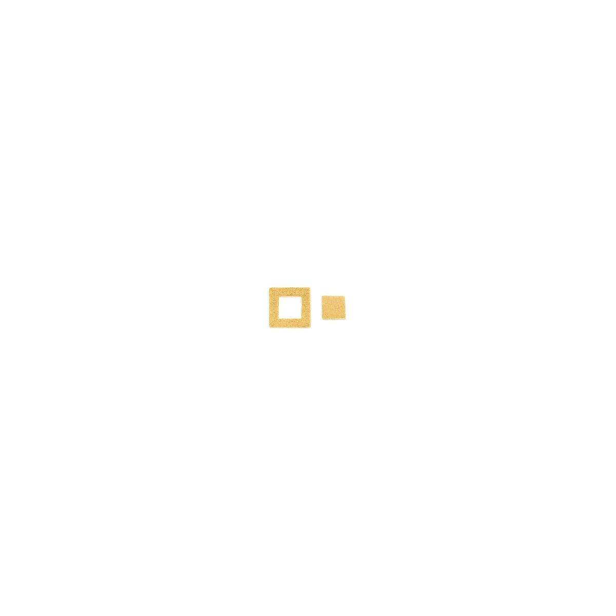 LULU Copenhagen - Ohrring Family Square brushed Gold

