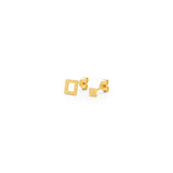 LULU Copenhagen - Ohrring Family Square brushed Gold