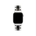 Machete - Uhrenarmband Apple Silber/Schwarze Perle