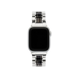 Machete - Uhrenarmband Apple Silber/Schwarze Perle