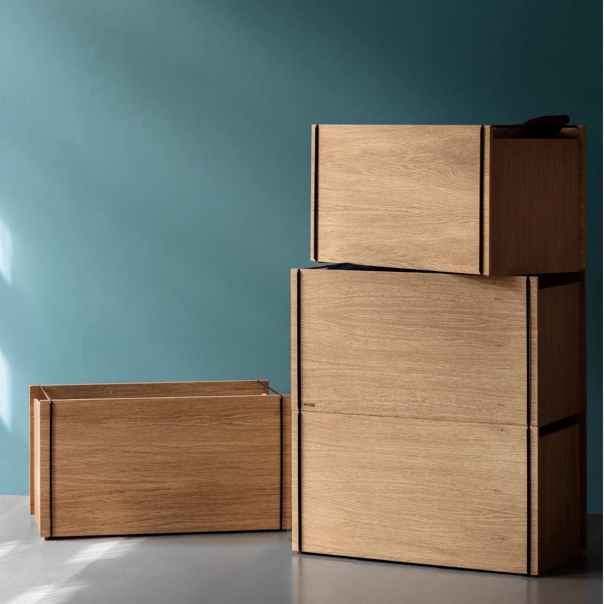 MOEBE - Box Storage Oak/black

