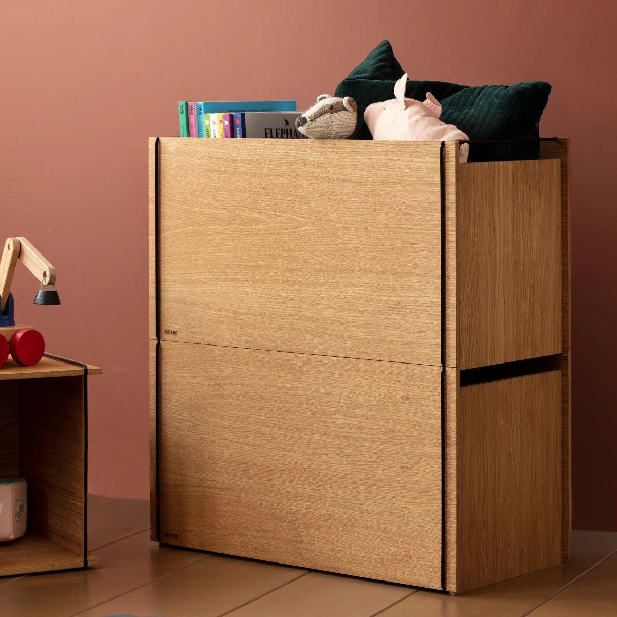 MOEBE - Box Storage Oak/black

