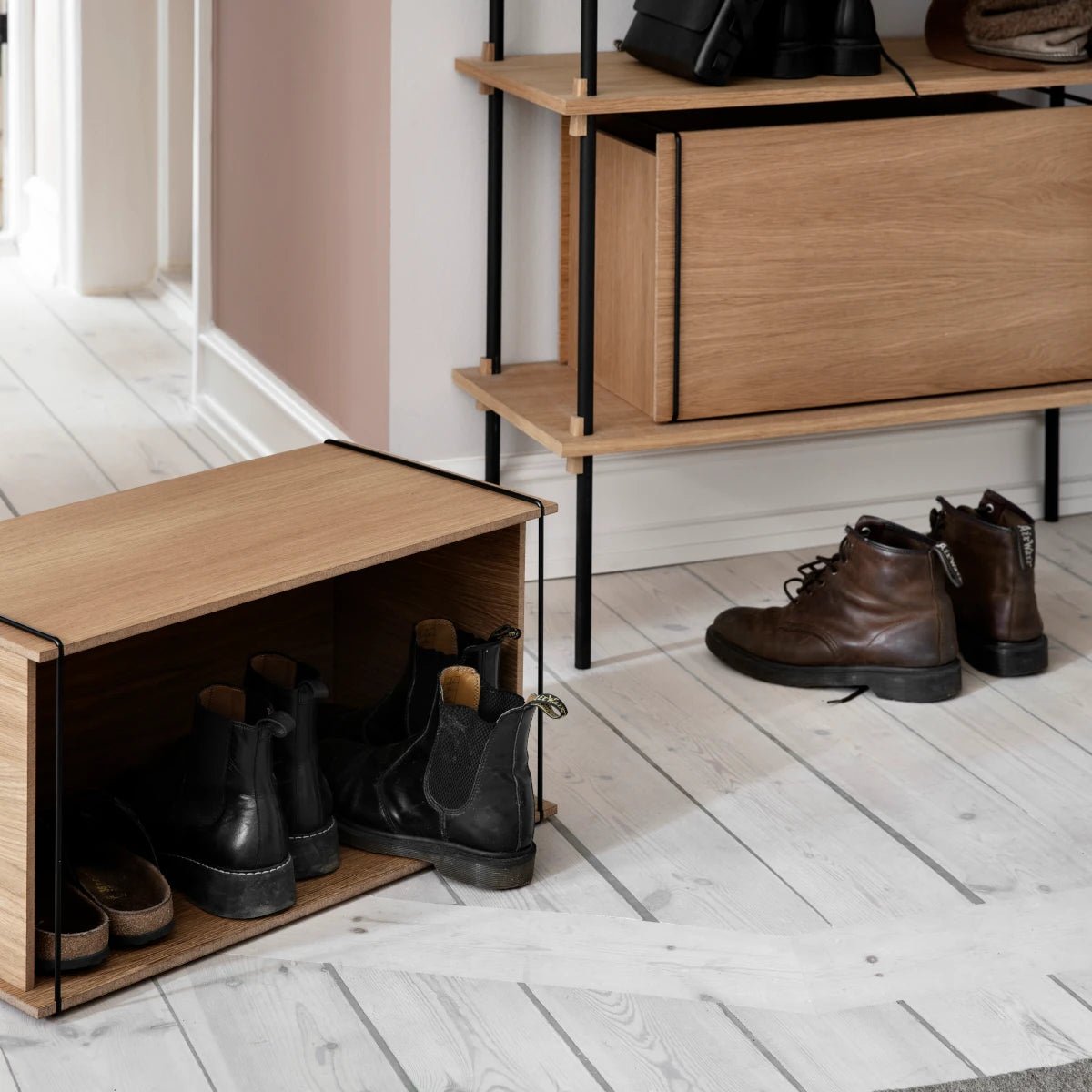 MOEBE - Box Storage Oak/black

