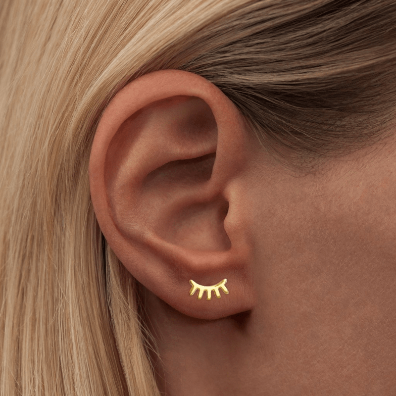 Ohrring - Blink glänzend Gold von Lulu copenhagen
