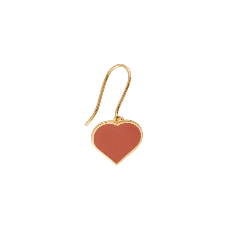 Ohrringe - Big Heart Emaille ash rose von Design Letters