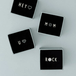 Ohrstecker - Heart Emaille gold/black von Design Letters