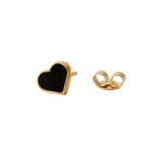 Ohrstecker - Heart Emaille gold/black von Design Letters