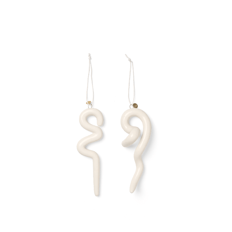 Ornament – Doodle off-white 2er Set von Ferm Living
