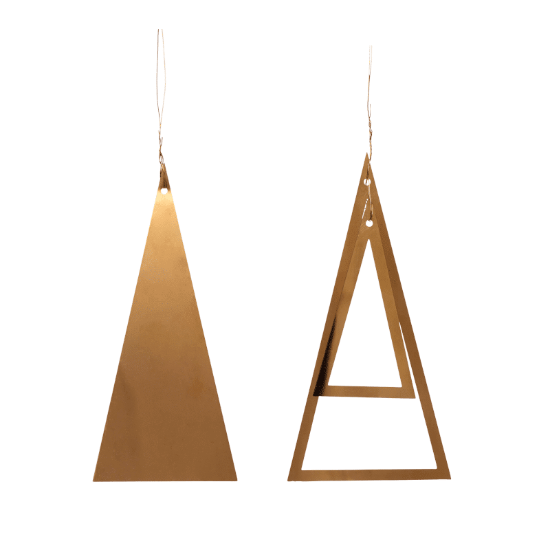 Ornament - Triangel 2er Set Messing von Hübsch Interior