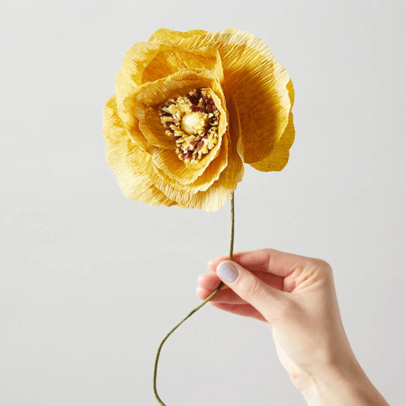 Papierblume - Ice Poppy ochra von Studio About
